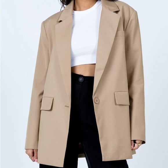 LIONESS WELCOME TO THE JUNGLE BLAZER BEIGE - Picture 1 of 9